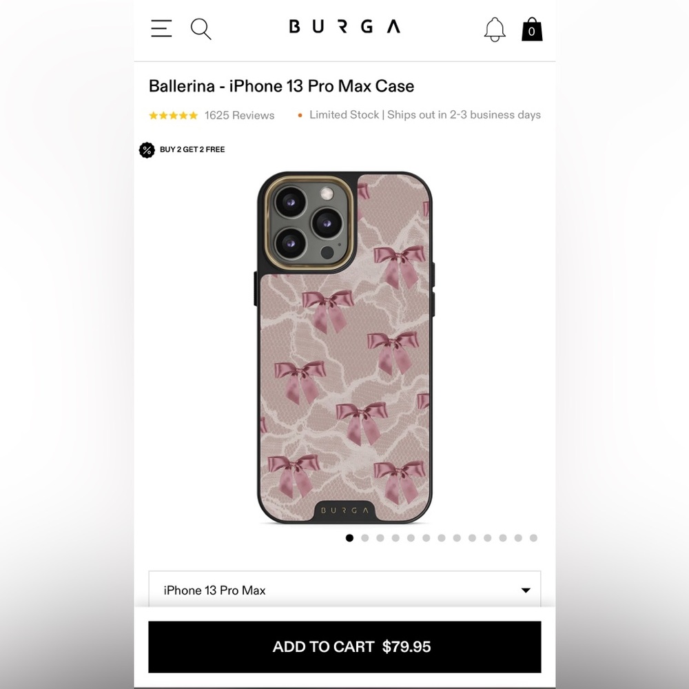 BURGA Ballerina iPhone 13 Pro Max Elite Case.